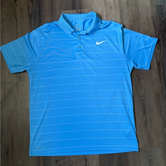 Nike Other - Men’s Blue & White Pinstripe Golf Shirt (Large)